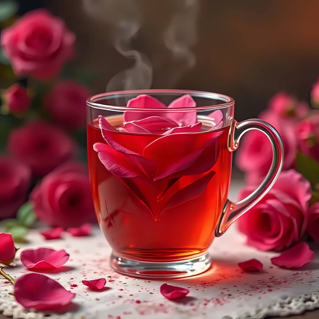 چای گل سرخ طبیعی برای آرامش و سلامت قلب